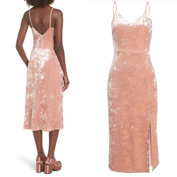 Moon River Velvet Midi Dress Rose Gold New size XS - Picture 2 of 7